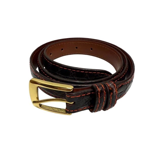 J. Hilburn 25mm Caiman Crocodile Belt Made in USA Sz. 38 - Picture 1 of 6